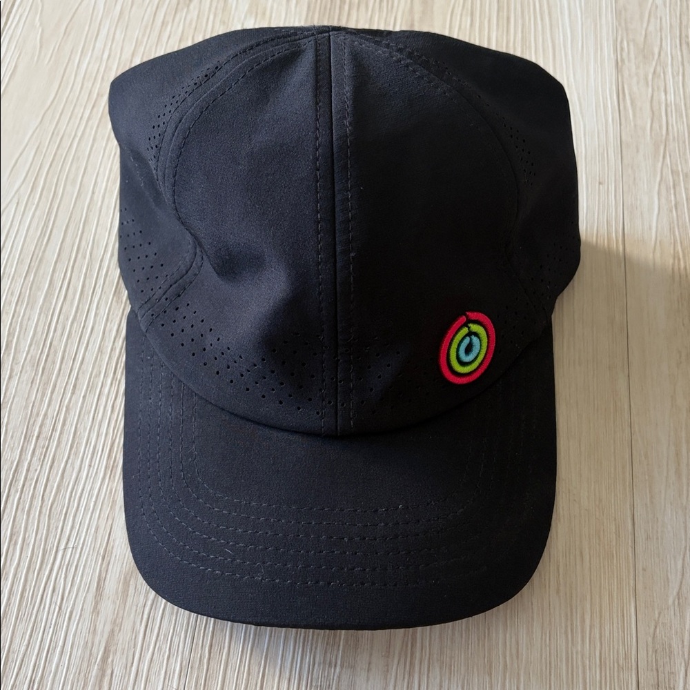 Apple Employee Fitness Close Your Rings Fitness Logo Black Adjustable Hat Cap